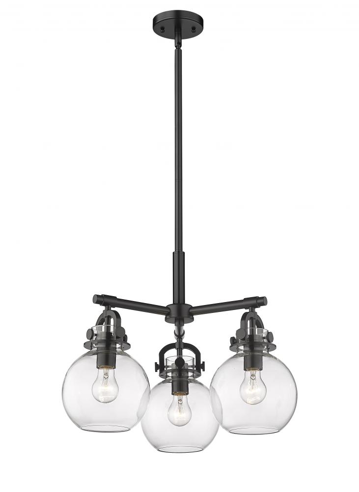 Newton Sphere - 3 Light - 21 inch - Matte Black - Pendant