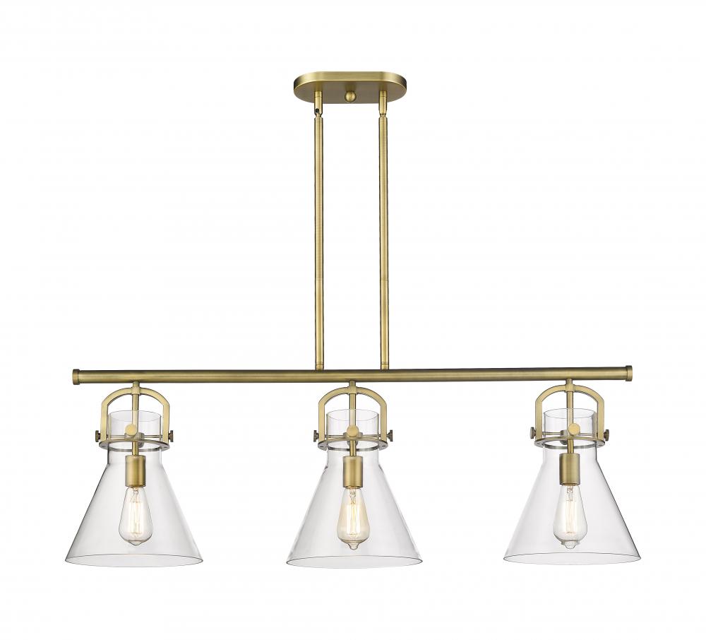 Newton Cone - 3 Light - 42 inch - Brushed Brass - Island Light