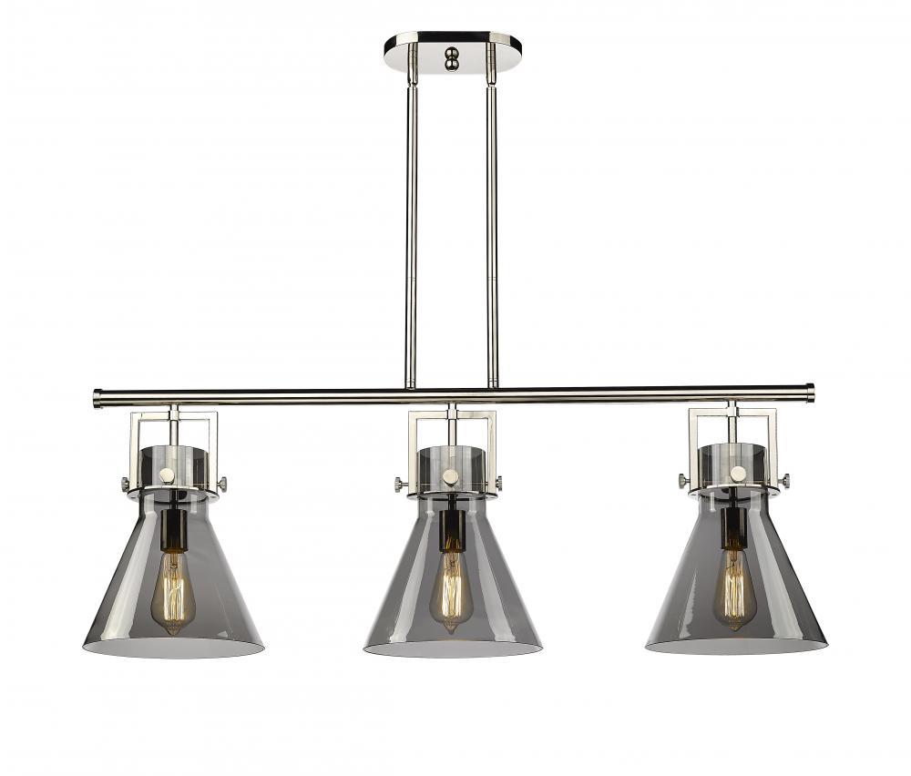 Newton Cone - 3 Light - 42 inch - Polished Nickel - Island Light