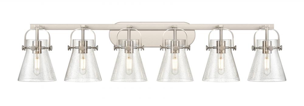 Pilaster II Cone - 6 Light - 46 inch - Satin Nickel - Bath Vanity Light