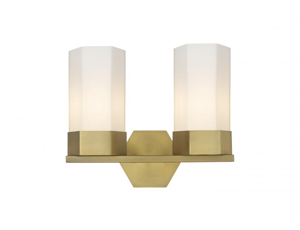 Claverack - 2 Light - 13 inch - Brushed Brass - Bath Vanity Light