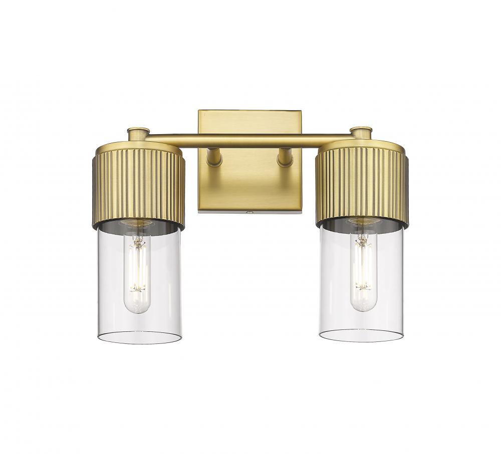 Bolivar - 2 Light - 14 inch - Brushed Brass - Bath Vanity Light