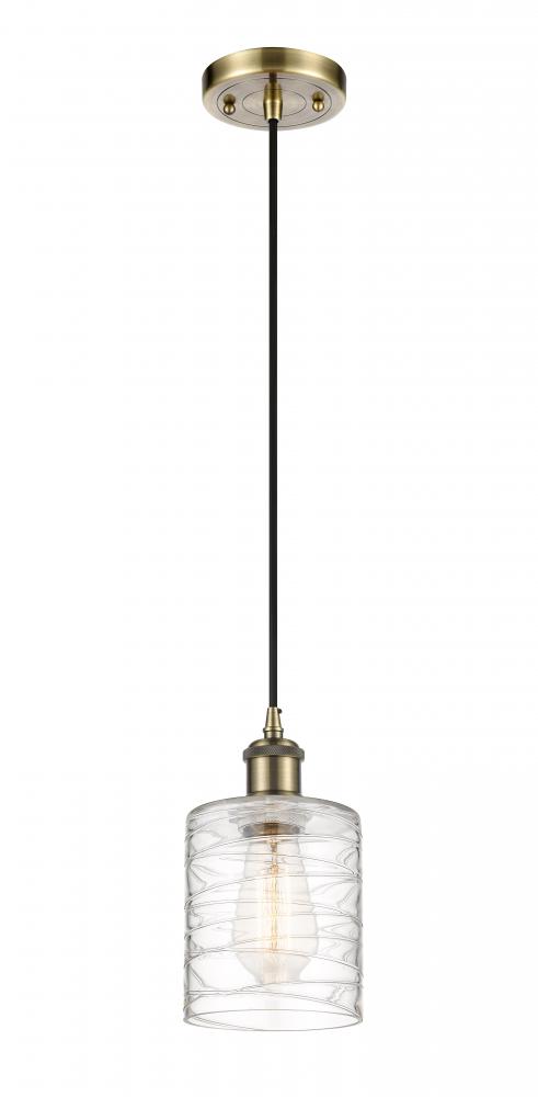 Cobbleskill - 1 Light - 5 inch - Antique Brass - Cord hung - Mini Pendant