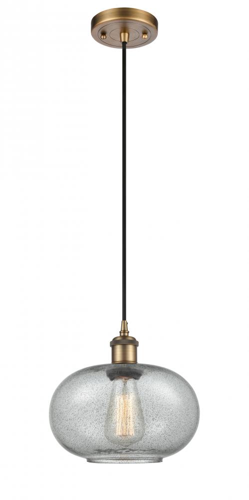 Gorham - 1 Light - 10 inch - Brushed Brass - Cord hung - Mini Pendant