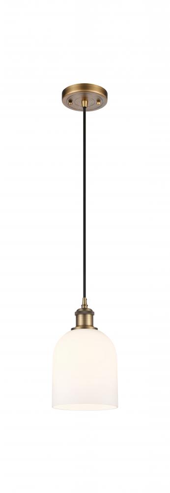 Bella - 1 Light - 6 inch - Brushed Brass - Cord hung - Mini Pendant