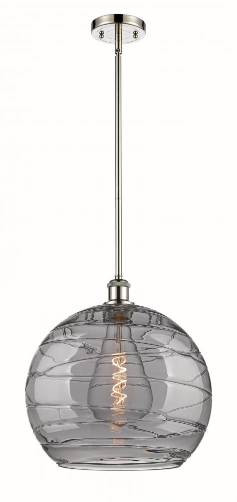 Athens Deco Swirl - 1 Light - 14 inch - Polished Nickel - Pendant