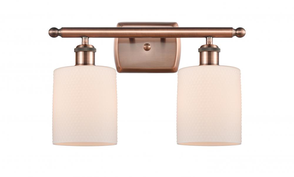 Cobbleskill - 2 Light - 15 inch - Antique Copper - Bath Vanity Light