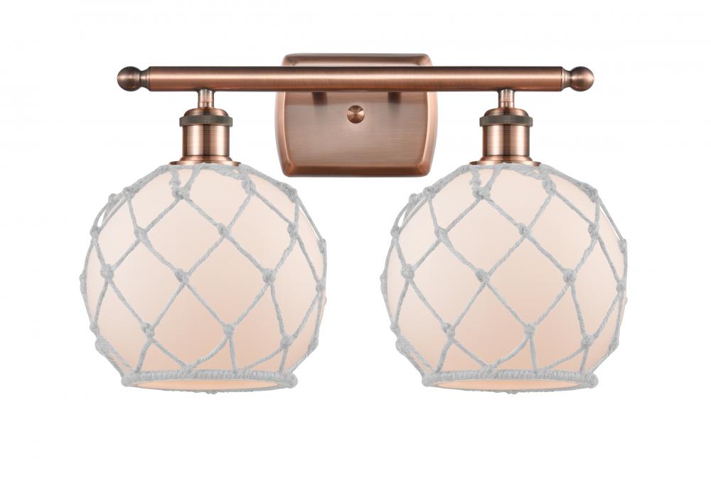 Farmhouse Rope - 2 Light - 18 inch - Antique Copper - Bath Vanity Light