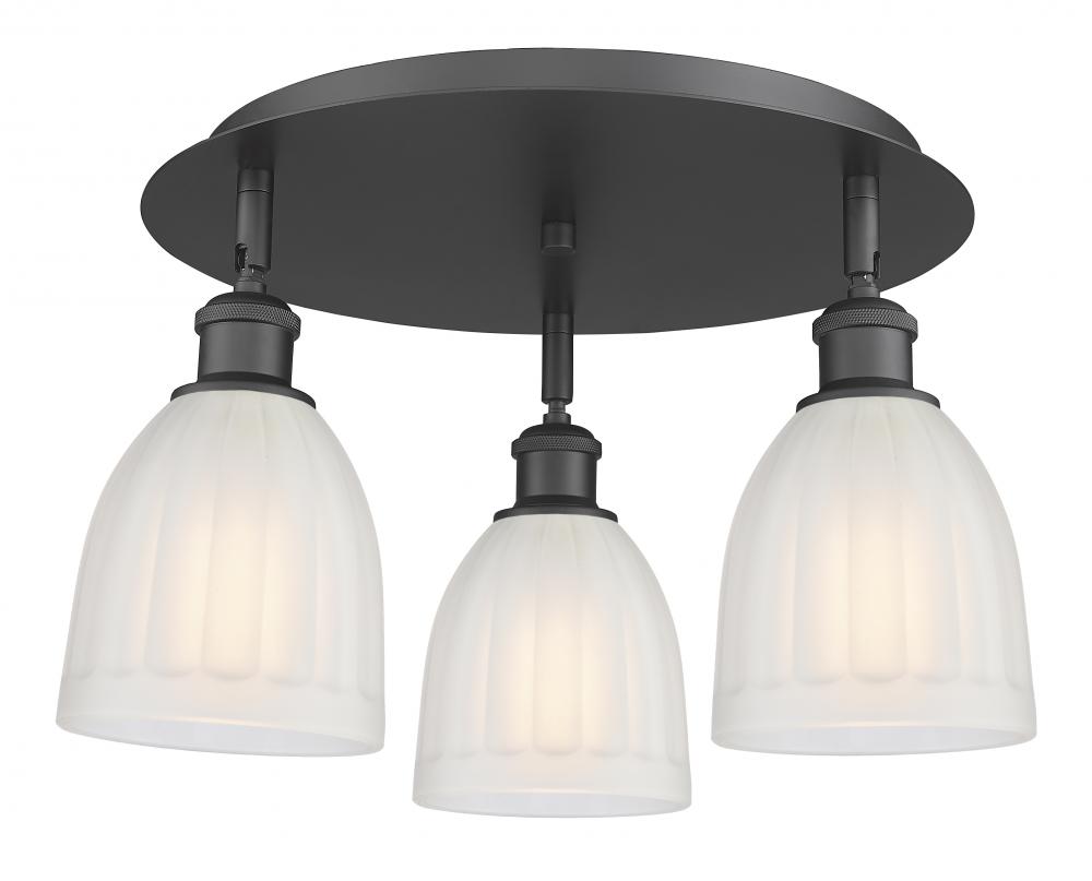 Brookfield - 3 Light - 18 inch - Matte Black - Flush Mount