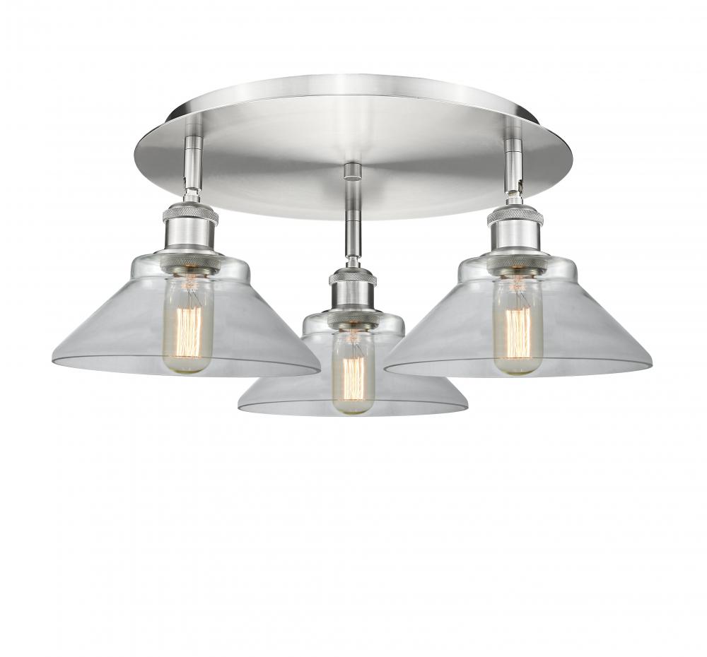 Orwell - 3 Light - 20 inch - Satin Nickel - Flush Mount