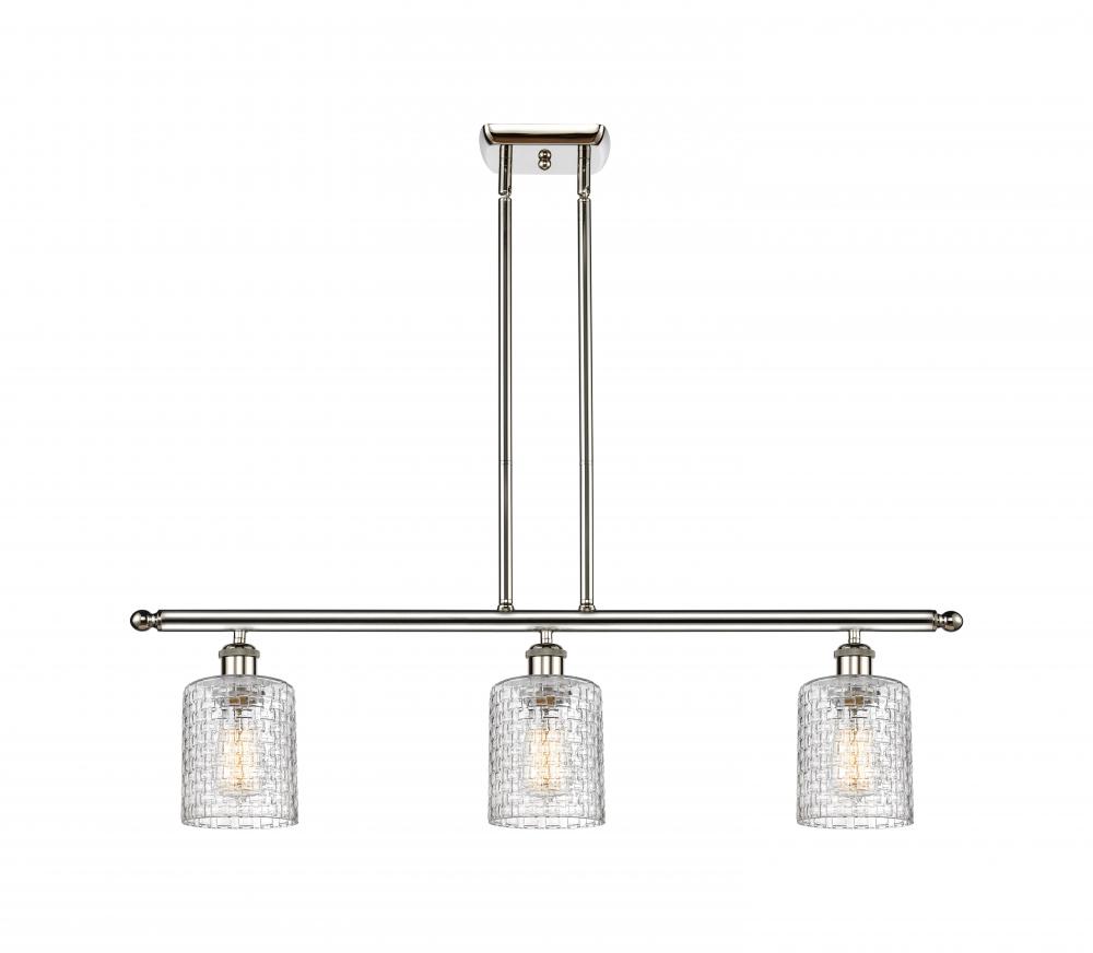 Cobbleskill - 3 Light - 36 inch - Polished Nickel - Cord hung - Island Light