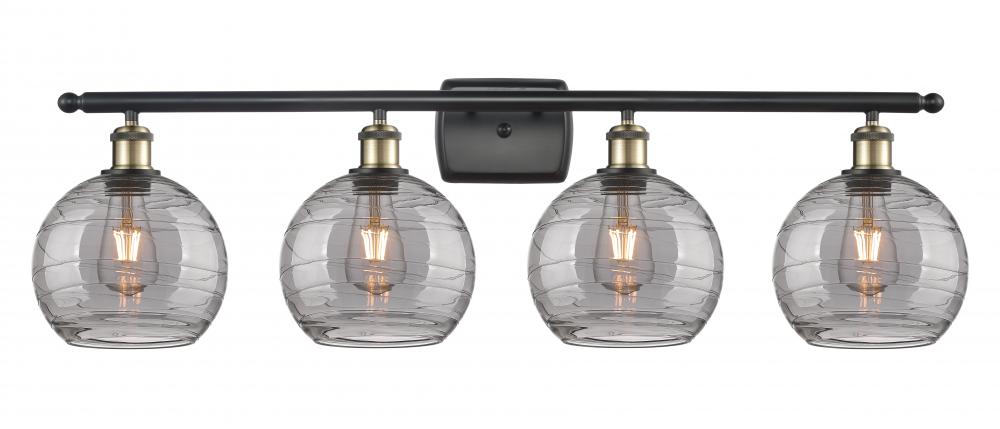 Athens Deco Swirl - 4 Light - 38 inch - Black Antique Brass - Bath Vanity Light