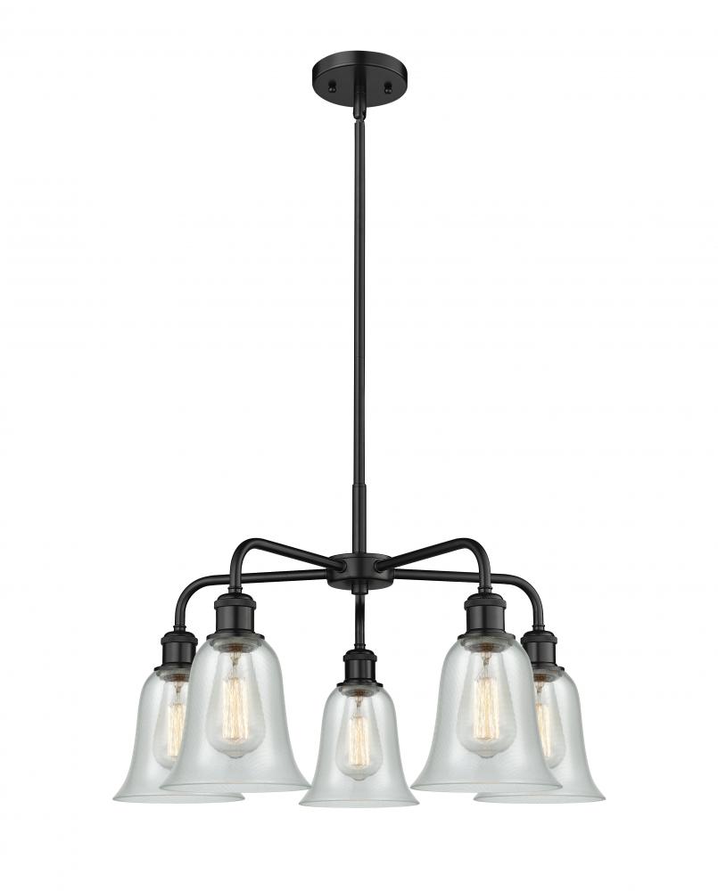 Hanover - 5 Light - 24 inch - Matte Black - Chandelier