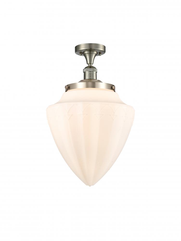 Bullet - 1 Light - 12 inch - Brushed Satin Nickel - Semi-Flush Mount