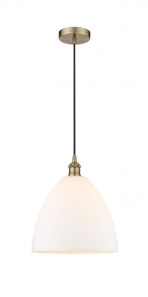 Bristol - 1 Light - 12 inch - Antique Brass - Cord hung - Mini Pendant