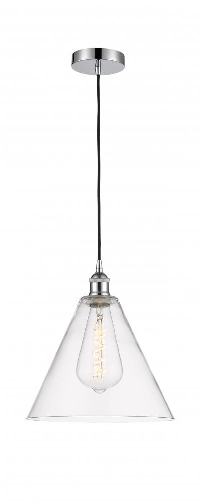 Berkshire - 1 Light - 12 inch - Polished Chrome - Cord hung - Mini Pendant