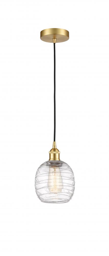 Belfast - 1 Light - 6 inch - Satin Gold - Cord hung - Mini Pendant