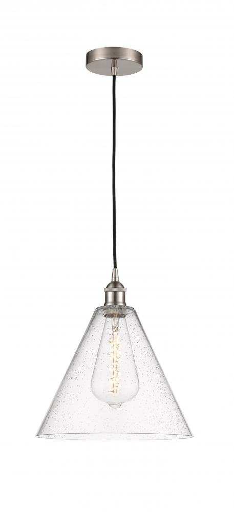 Berkshire - 1 Light - 12 inch - Brushed Satin Nickel - Cord hung - Mini Pendant