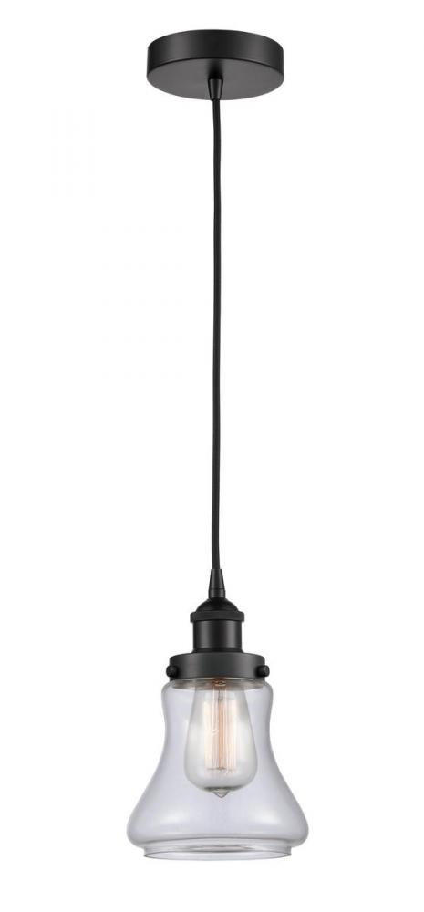 Bellmont - 1 Light - 6 inch - Matte Black - Cord hung - Mini Pendant