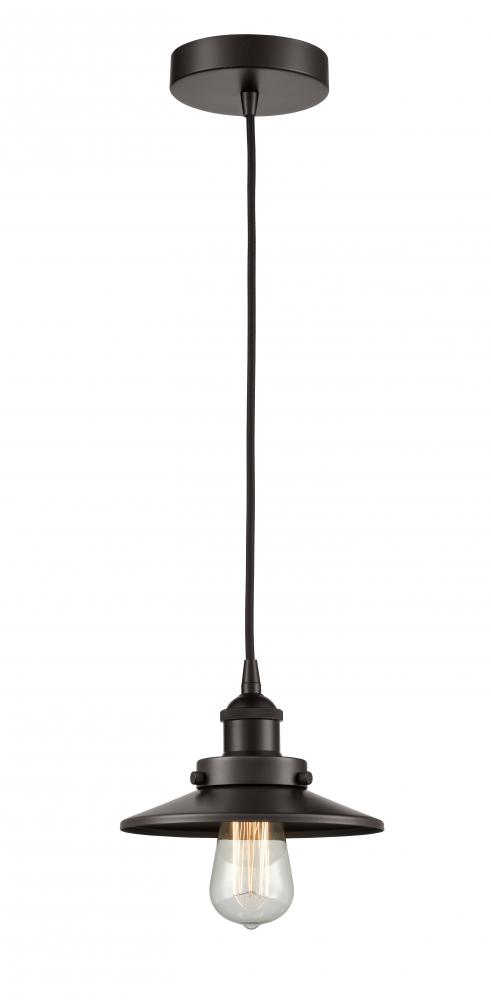 Edison - 1 Light - 8 inch - Oil Rubbed Bronze - Cord hung - Mini Pendant