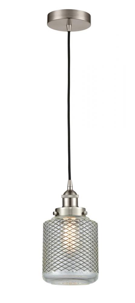 Stanton - 1 Light - 6 inch - Brushed Satin Nickel - Cord hung - Mini Pendant