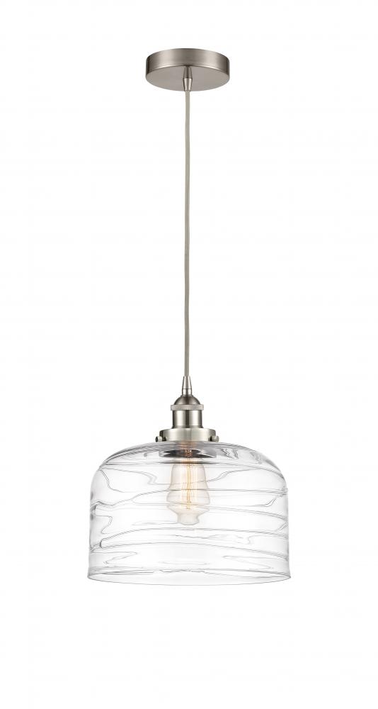 Bell - 1 Light - 12 inch - Brushed Satin Nickel - Cord hung - Mini Pendant