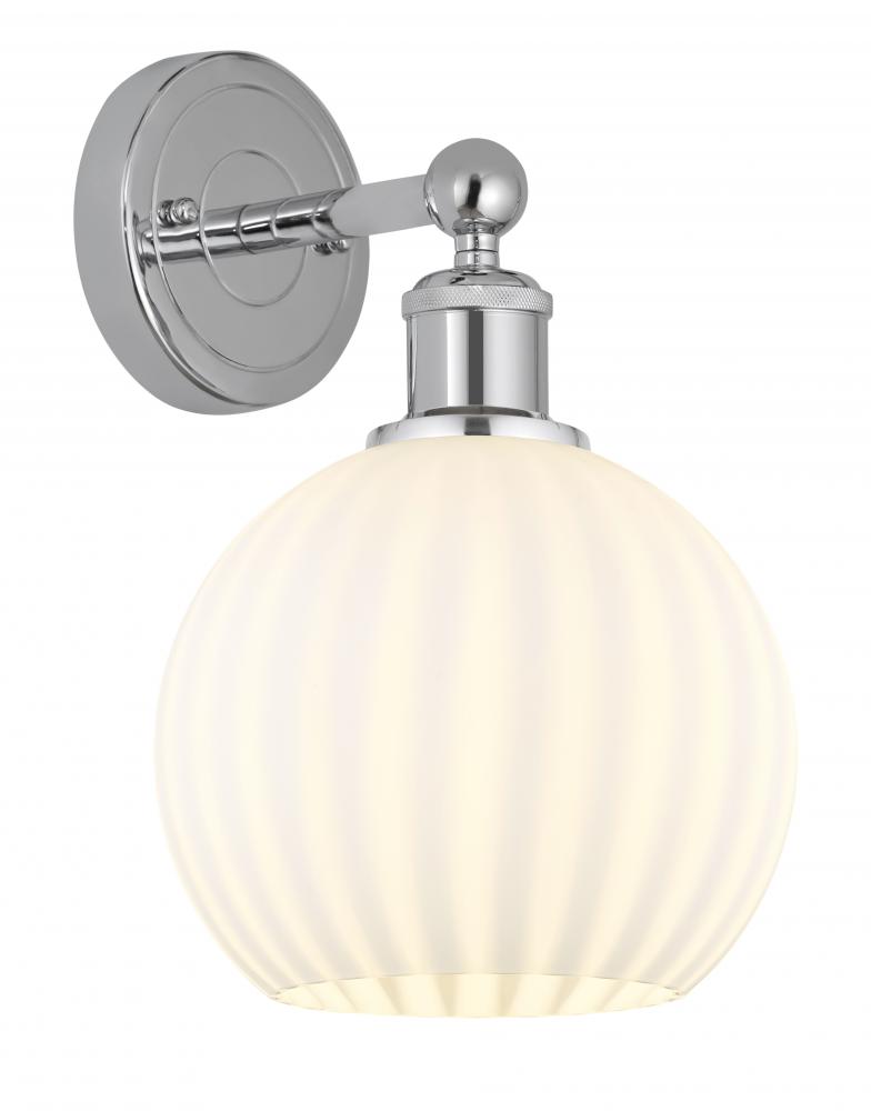 White Venetian - 1 Light - 8 inch - Polished Chrome - Sconce