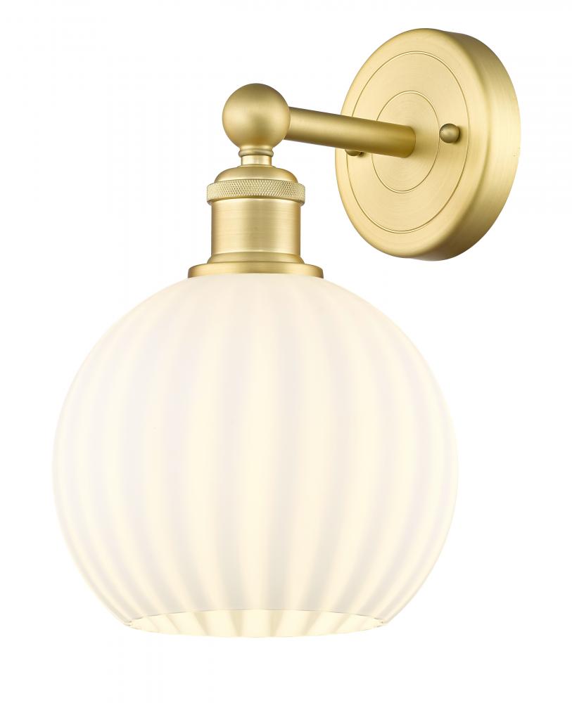 White Venetian - 1 Light - 8 inch - Satin Gold - Sconce