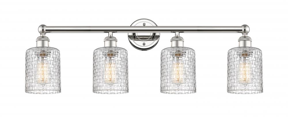 Cobbleskill - 4 Light - 32 inch - Polished Nickel - Bath Vanity Light