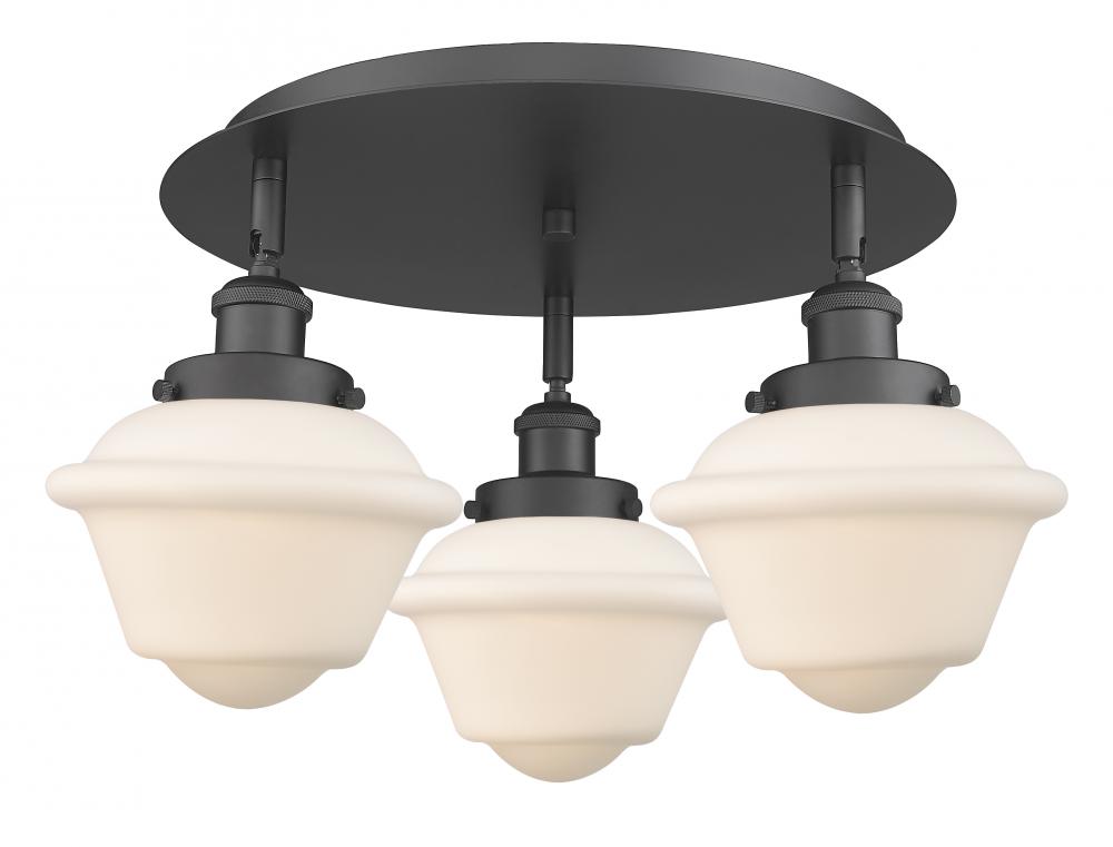 Oxford - 3 Light - 19 inch - Matte Black - Flush Mount