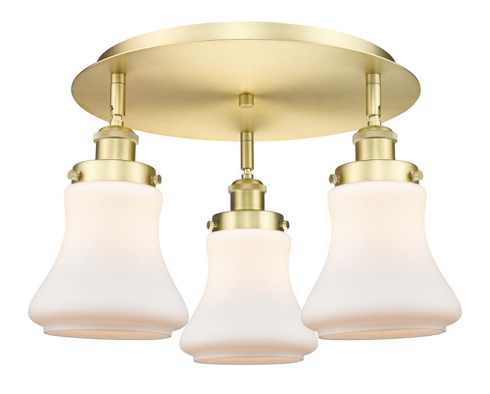 Bellmont - 3 Light - 18 inch - Satin Gold - Flush Mount