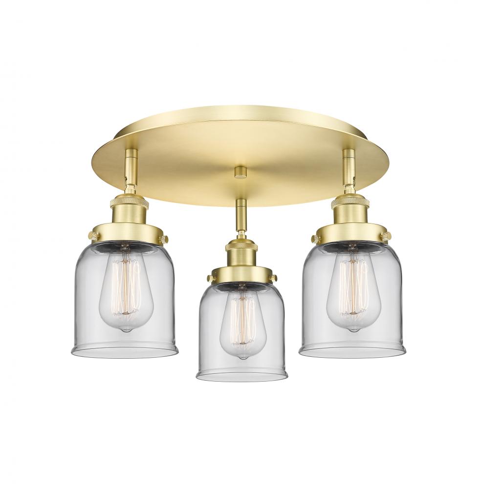 Edison - 3 Light - 17 inch - Satin Gold - Flush Mount