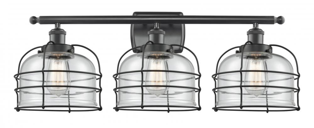 Bell Cage - 3 Light - 26 inch - Matte Black - Bath Vanity Light