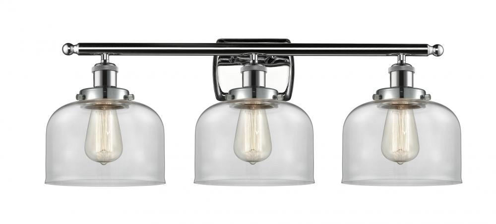 Bell - 3 Light - 28 inch - Polished Chrome - Bath Vanity Light