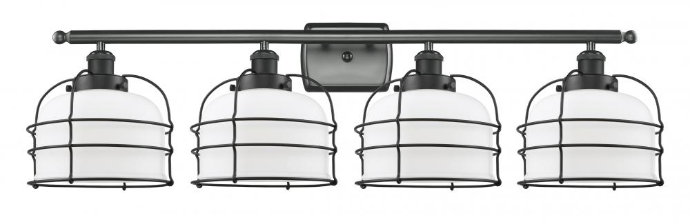 Bell Cage - 4 Light - 36 inch - Matte Black - Bath Vanity Light