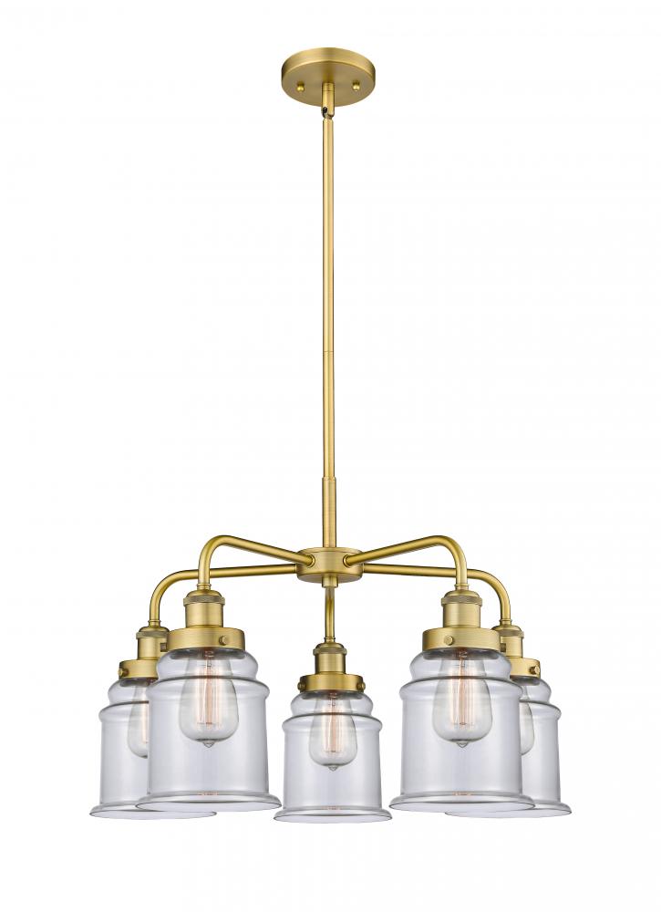 Canton - 5 Light - 25 inch - Brushed Brass - Chandelier