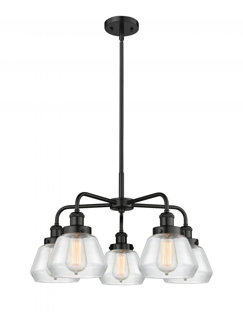 Fulton - 5 Light - 26 inch - Matte Black - Chandelier