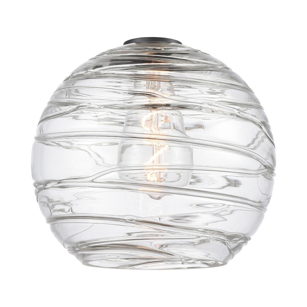 Deco Swirl 10&#34; Clear Glass