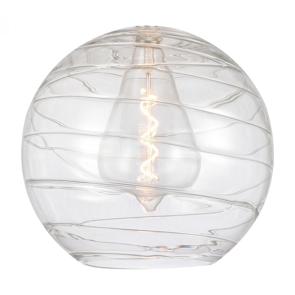 Deco Swirl 18&#34; Clear Glass