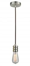 Innovations Lighting 100SN-10BR-5SN - Gatsby - 1 Light - 2 inch - Satin Nickel - Cord hung - Mini Pendant