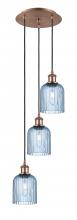 Innovations Lighting 113B-3P-AC-G559-5BL - Bridal Veil - 3 Light - 12 inch - Antique Copper - Cord Hung - Multi Pendant