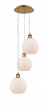 Innovations Lighting 113B-3P-BB-G121-8 - Athens - 3 Light - 15 inch - Brushed Brass - Cord Hung - Multi Pendant