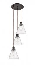  113B-3P-OB-GBC-84 - Berkshire - 3 Light - 15 inch - Oil Rubbed Bronze - Cord Hung - Multi Pendant