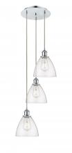 Innovations Lighting 113B-3P-PC-GBD-754 - Bristol - 3 Light - 14 inch - Polished Chrome - Cord Hung - Multi Pendant