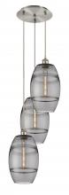  113B-3P-SN-G557-8SM - Vaz - 3 Light - 15 inch - Brushed Satin Nickel - Cord hung - Multi Pendant