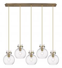 Innovations Lighting 125-410-1PS-BB-G410-8CL - Newton Sphere - 5 Light - 40 inch - Brushed Brass - Linear Pendant