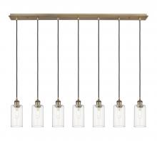  127B-7P-BB-G434-7CL - Crown Point - 7 Light - 49 inch - Brushed Brass - Linear Pendant