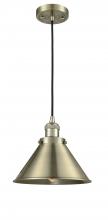  201C-AB-M10-AB-LED - Briarcliff - 1 Light - 10 inch - Antique Brass - Cord hung - Mini Pendant