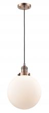 Innovations Lighting 201C-AC-G201-10-LED - Beacon - 1 Light - 10 inch - Antique Copper - Cord hung - Mini Pendant