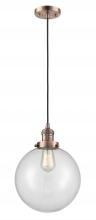 Innovations Lighting 201C-AC-G202-10-LED - Beacon - 1 Light - 10 inch - Antique Copper - Cord hung - Mini Pendant